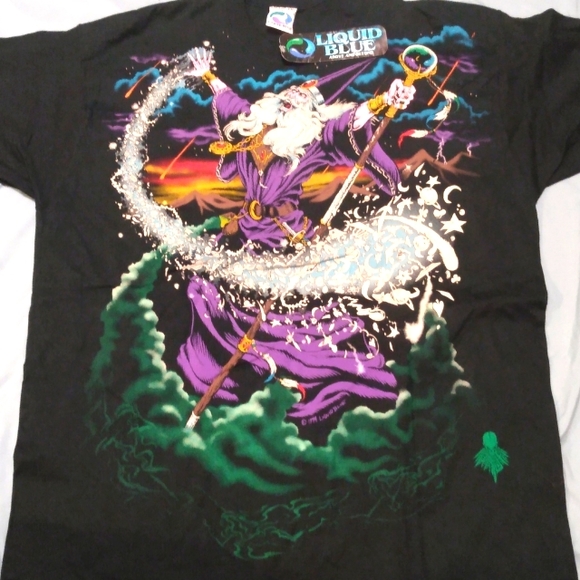 RARE,Vintage Liquid blue,Wizard/Grail tshirt,XXL(short sleeve)XL(long sleeve,NEW - Picture 4 of 5